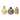 Stoneware Vases with Reactive Glaze - 3.0"L x 4.2"W x 4.5"H