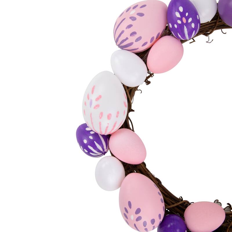 10" Pastel Pink, Purple and White Easter Egg Spring Wreath