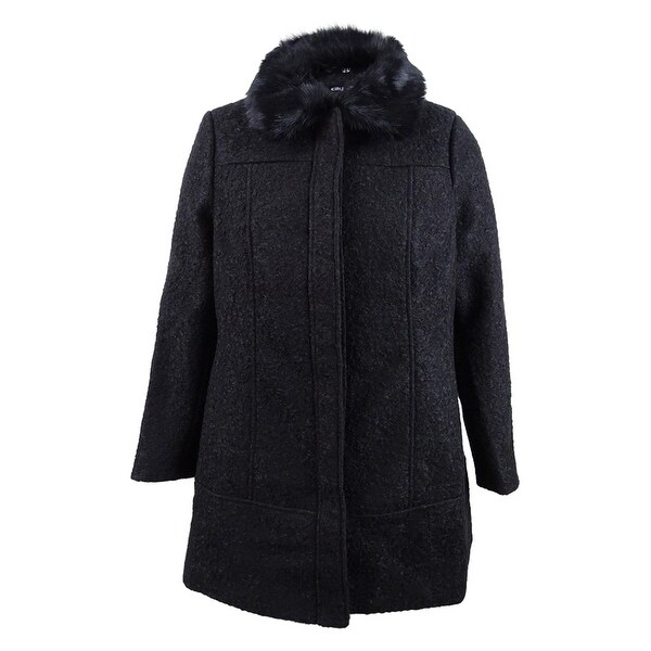 black fur trim coat