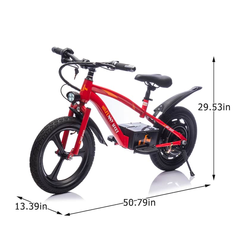 24V Kids Electric Dirt Bike with 300W Motor, 16in Wheels, Handle Acceleration, Adjustable Seat, Power Display & Hand Brakes