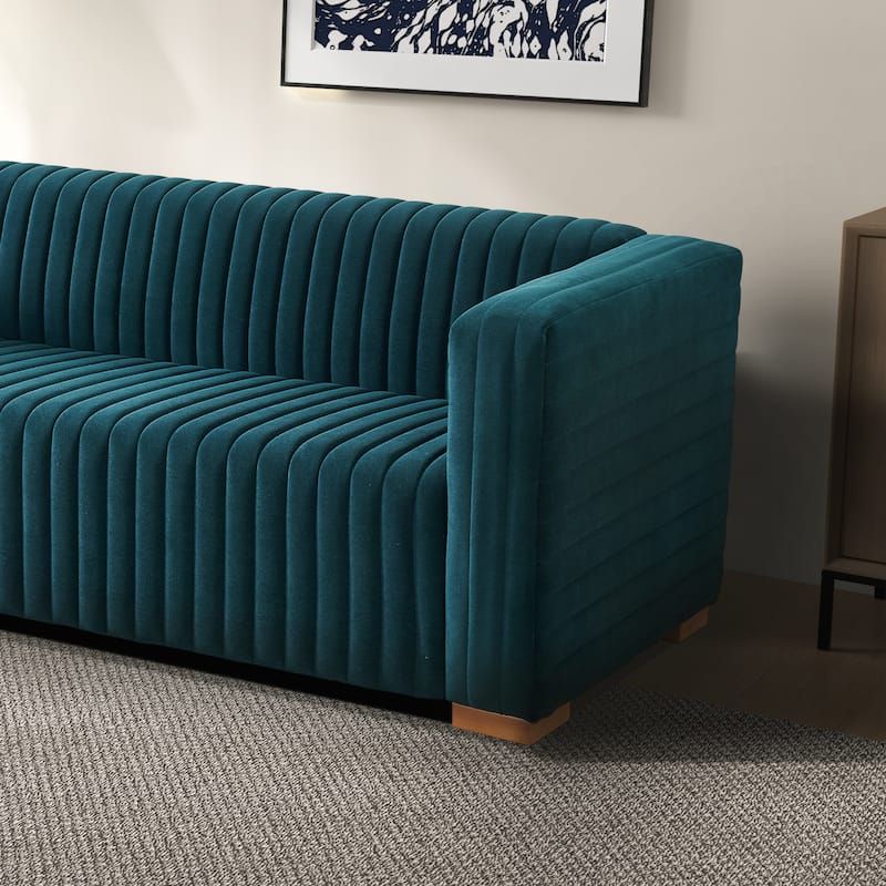Ella Mid Century Modern Style Velvet Living Room Couch