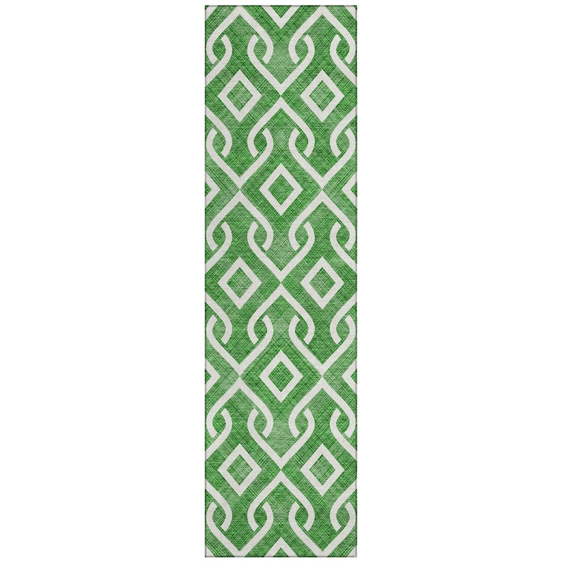 Machine Washable Indoor/ Outdoor Chantille Scroll Trellis Rug