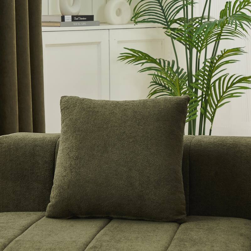 Chenille Curved Sectional Sofa with 2 Pillows,Curved Symmetrical Modular Semi Circular Sofa Sectional for bedroom, Living room