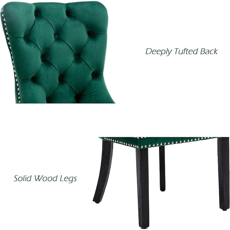 Velvet Dining Chairs Set of 2, Accent Diner Chairs Upholstered Fabric Living Room Chairs Side Chair Stylish Kitchen Chairs
