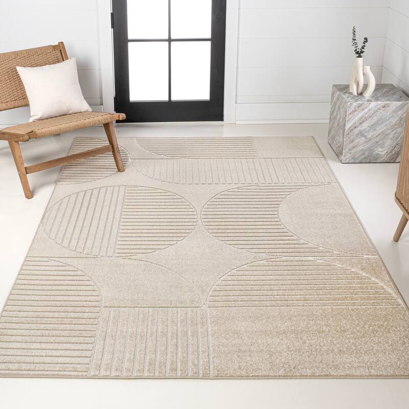 JONATHAN Y Dila Geometric Arch Scandi Striped Ivory/Cream Area Rug