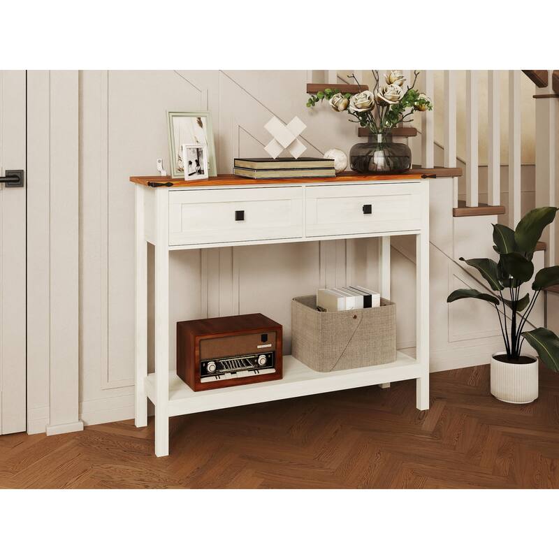 console table with 2 Drawer and buttom shelf