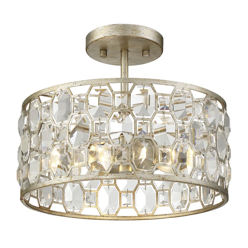 Meridian M60033 2 Light 13" Wide Semi-Flush Drum Ceiling Fixture