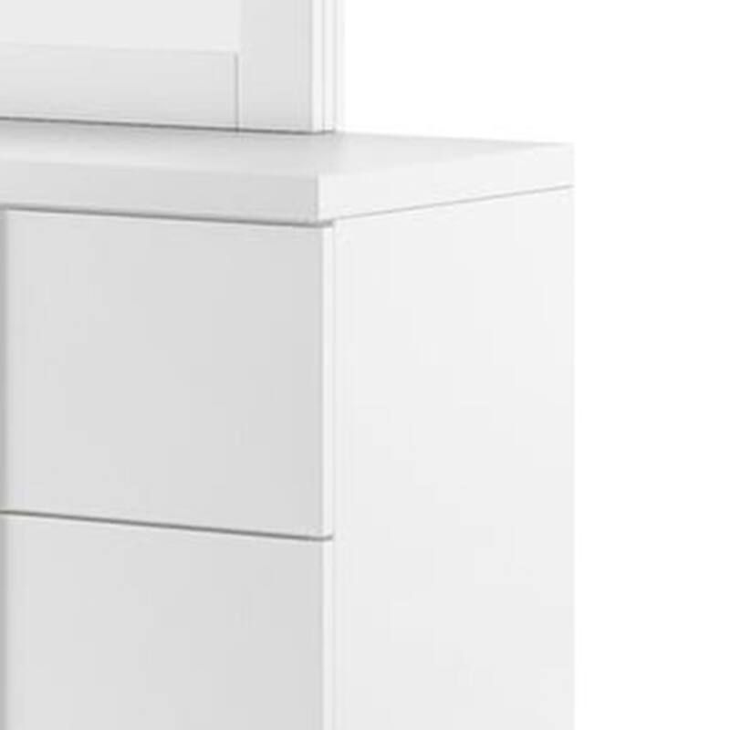 Yoki Wide Dresser, 6 Drawers, Modern Glam White and Gold