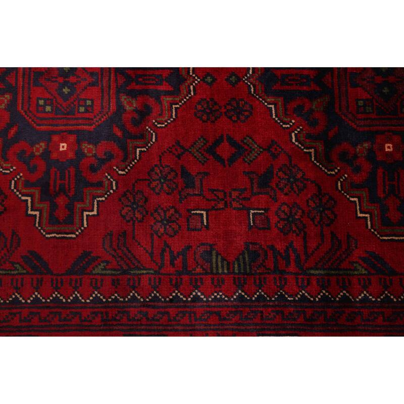 ECARPETGALLERY Hand-knotted Finest Khal Mohammadi Red Wool Rug - 3'1 x 6'9