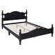 preview thumbnail 5 of 24, Full Black Wood Platform Bed with Headboard and Slat Support, No Box Spring Needed