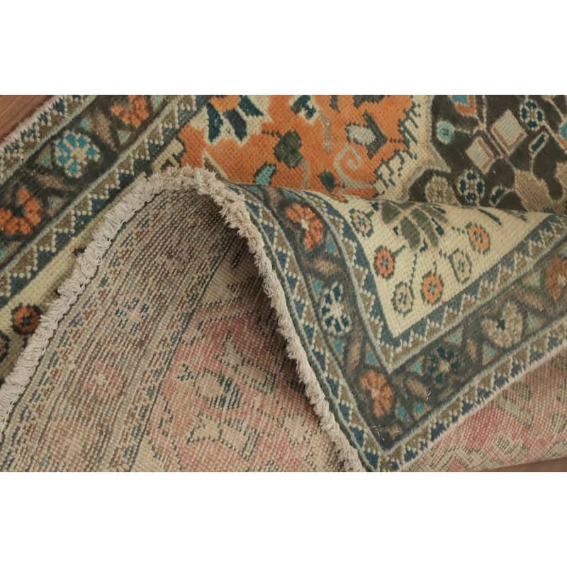 Hand Knotted Oriental 100% Wool Carpet Traditional Floral Oranges & Rust Tabriz Area Rug - 5' 1'' X 3' 2''