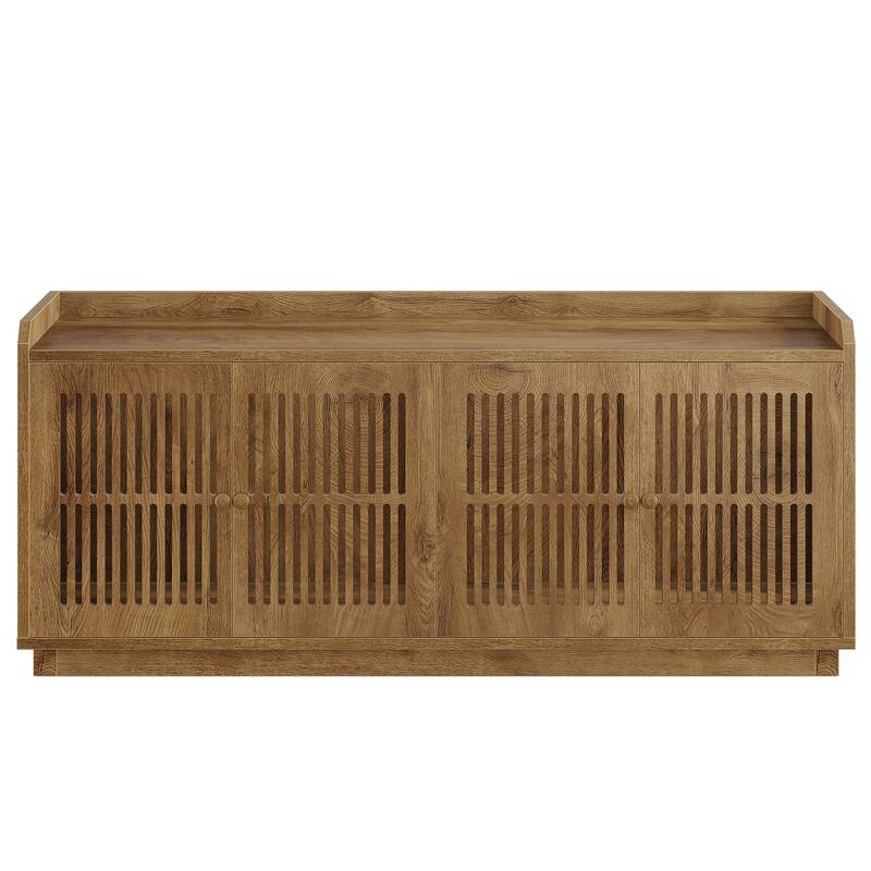 2 Cats Litter Box Enclosure, 55.1-Inch Extra Large Hidden Litter Box Furniture, Wooden XL Cat Washroom Furniture with Storage