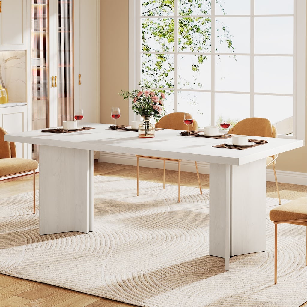 63-Inch Farmhouse Style Dining Table for 4-6