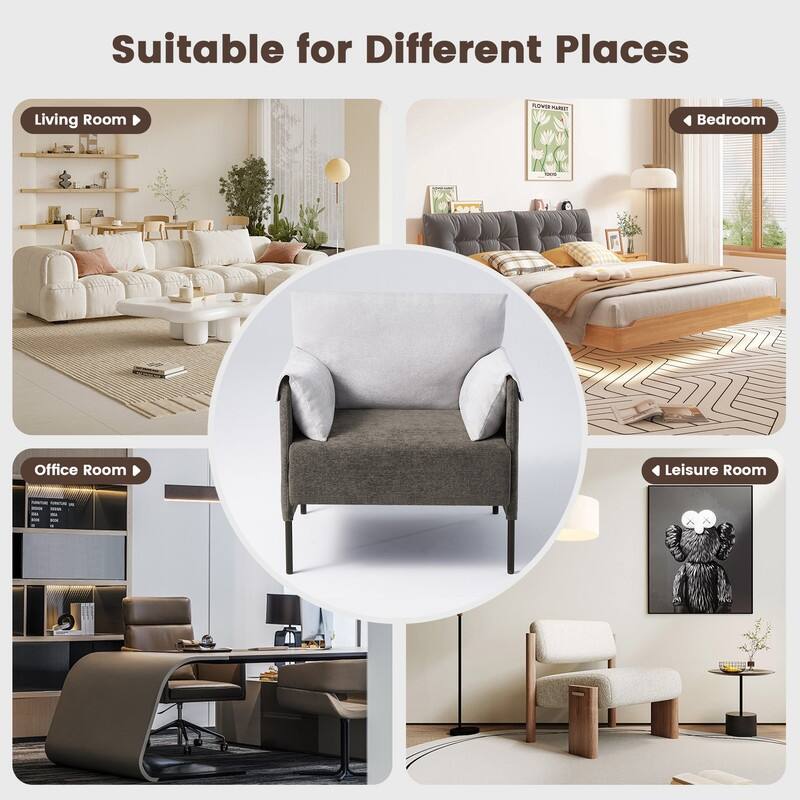 Two-Tone Upholstered Accent Chair with Wrapped Armrests