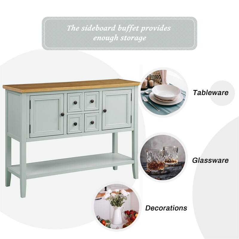 Buffet Sideboard Console Table with Bottom Shelf