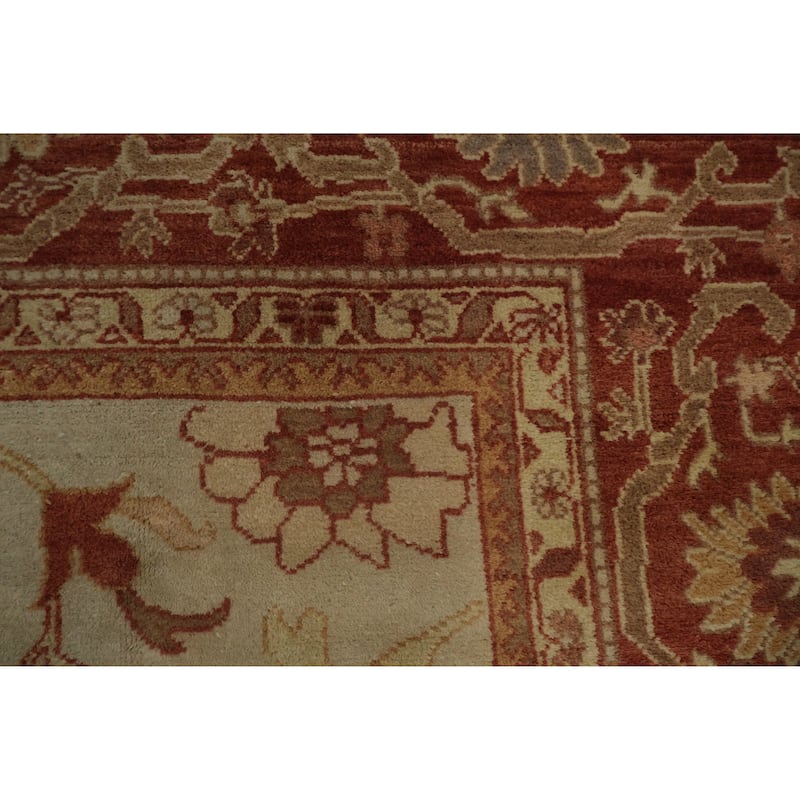 Hand Knotted Oriental 100% Wool Carpet Traditional All-Over Navy Blue & Blues Peshawar Area Rug - 9' 11'' X 8' 1''