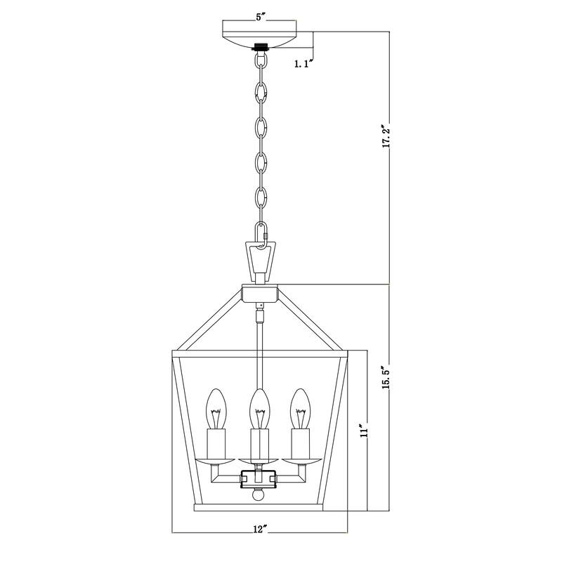Cohen Antique Silver 4-Light Open Metal Cage Lantern Chandelier