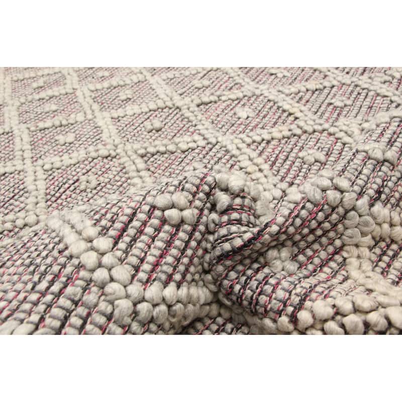 ECARPETGALLERY Braid weave Sienna Khaki Wool Rug - 5'0 x 8'2