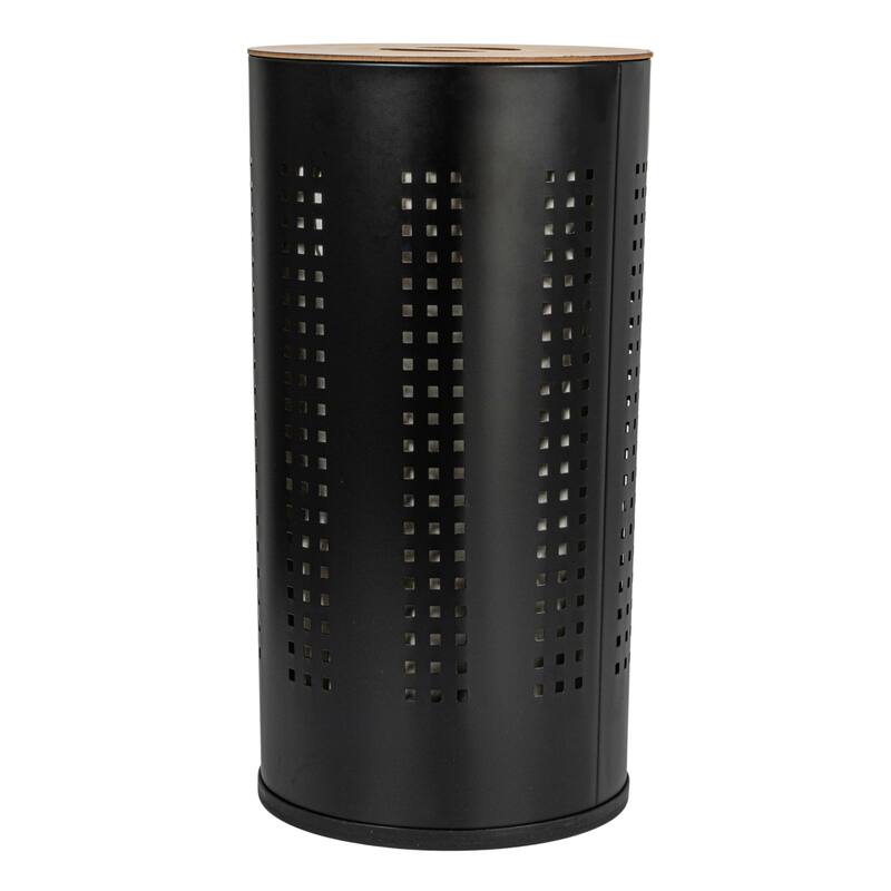 Household Essentials Steel Laundry Hamper with Lid - 13.8"L x 13.8"W x 23.0"H