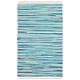 preview thumbnail 56 of 79, SAFAVIEH Handmade Rag Rug Velija Casual Stripe Cotton Rug 2'3" x 5' - Turquoise/Multi - Rectangle