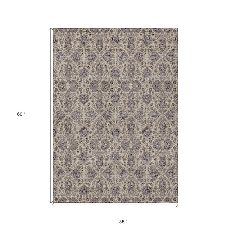 HomeRoots Floral Transitional Rectangle Outdoor Rug