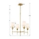 preview thumbnail 8 of 8, Broche 4 Light Antique Gold Chandelier - 28"W x 28"H x 28"D