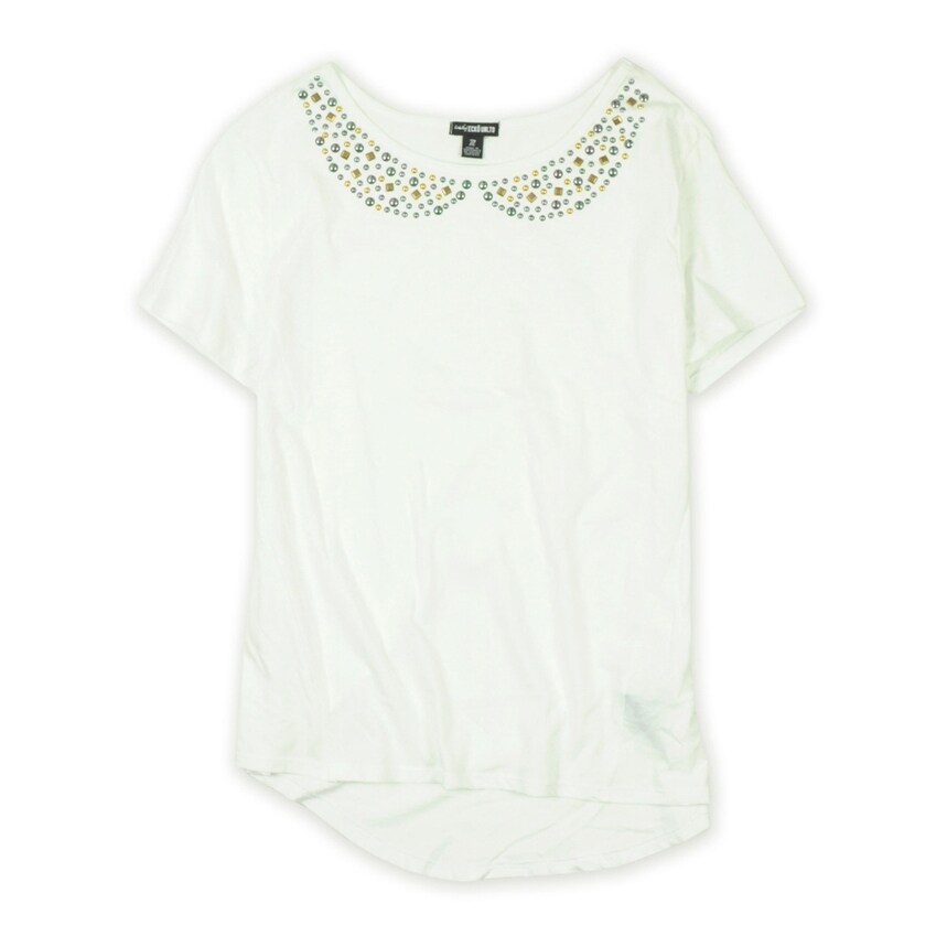 Shop Ecko Unltd Womens Studded Collar Embellished T Shirt White