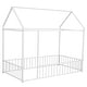 preview thumbnail 4 of 8, White Twin Size Metal House Bed Frame with Fence & Roof