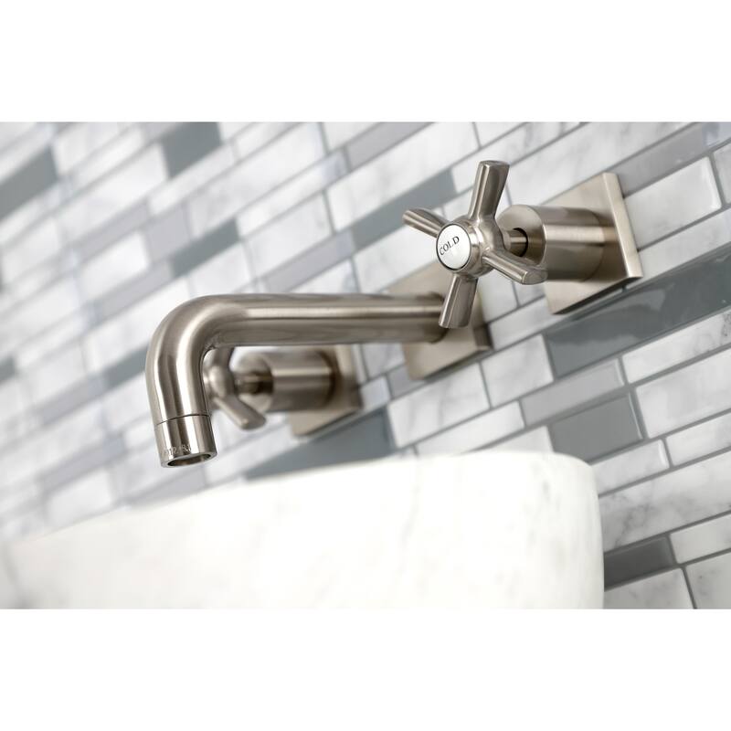 Millennium Two-Handle 3-Hole Wall Mount Bathroom Faucet