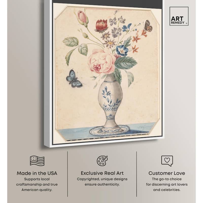 Vase with flowers 1850 Canvas by Art Remedy