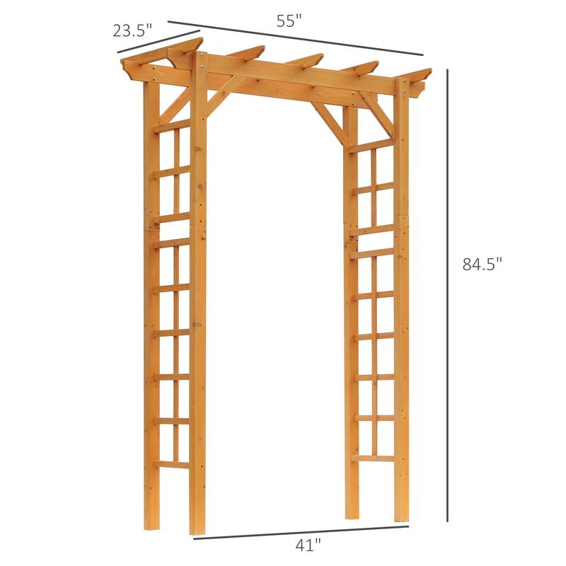 Outsunny 85" Wooden Garden Arbor for Wedding and Ceremony