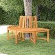 preview thumbnail 4 of 7, vidaXL Tree Bench Ø 63" Wood Brown Half Round