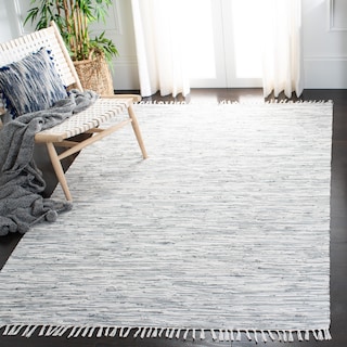 SAFAVIEH Handmade Flatweave Montauk Gjyle Casual Cotton Rug - Silver - 5' x 8'