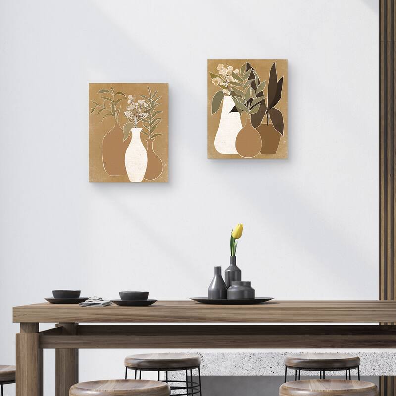 Simple Greens I Light, Simple Greens II Light by Belle Maison Canvas Art Prints
