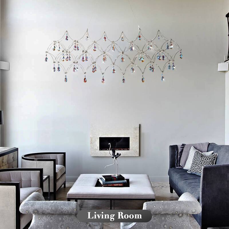 KAYLA Modern Crystal Chandelier - Luxury LED Pendant Ceiling Light