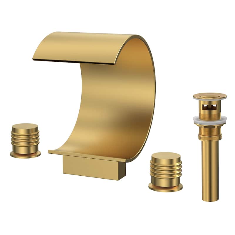 GRANDJOY High Arc Waterfall Widespread Bathroom Sink Faucet