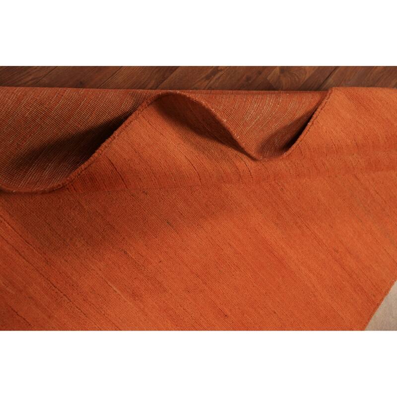 Orange Gabbeh Modern Rug Hand-Knotted Bedroom Wool Carpet - 4'0" x 5'9"