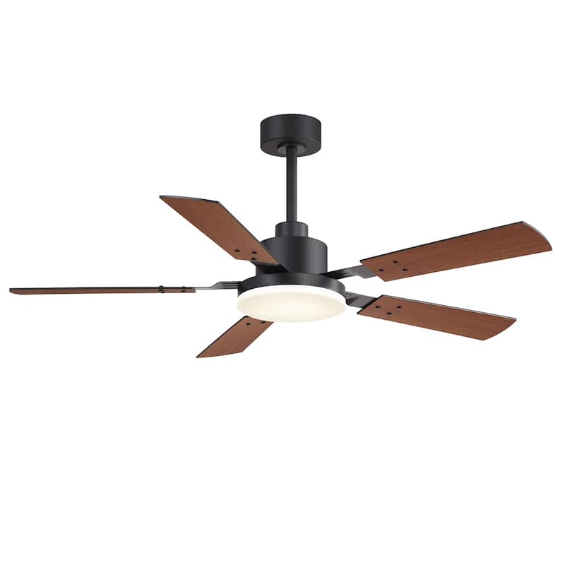 52 Inch Reversible 5-Blade Integrated LED Ceiling Fan with Light and Remote