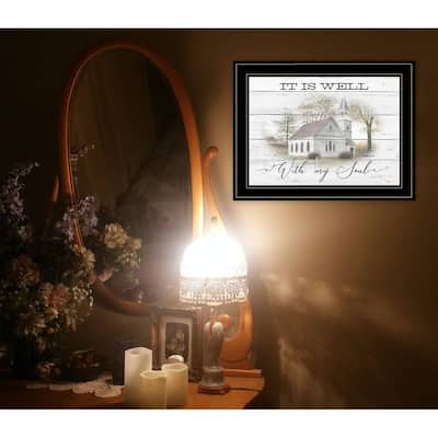 TrendyDecor4U Farmhouse "It Is Well" Framed Print Wall Art by Billy Jacobs - Earthtone
