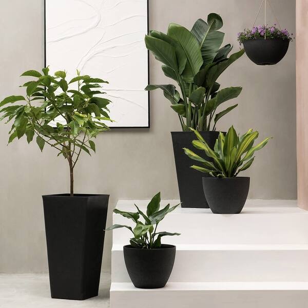 round planter pot Campania International Aluan Tall Round Planter