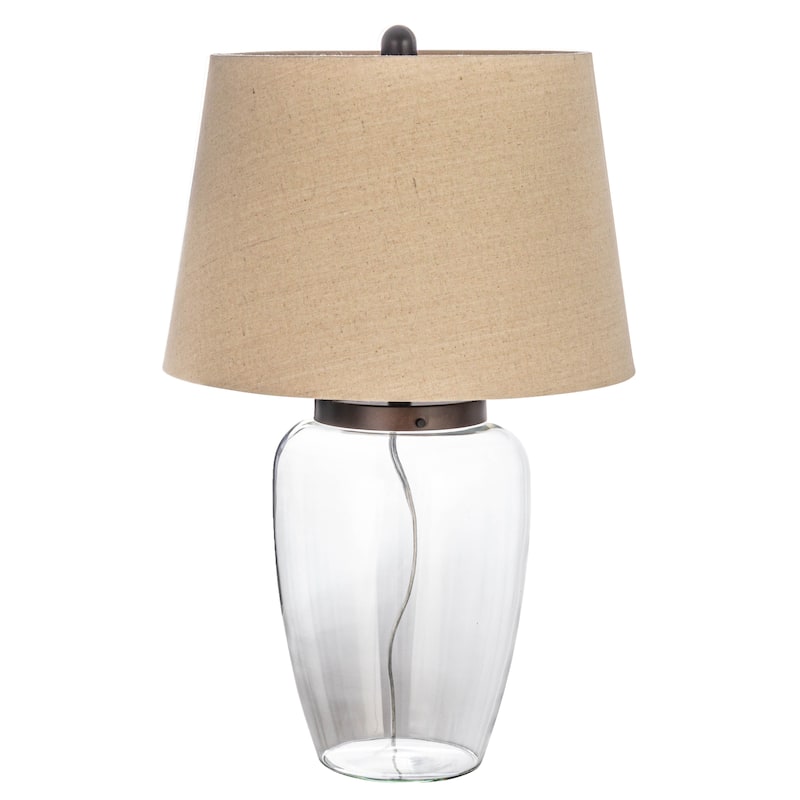 Glass Fillable Table Lamp with Shade - Clear and White