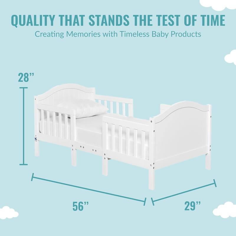 Dream On Me Portland 3 In 1 Convertible Toddler Bed in White