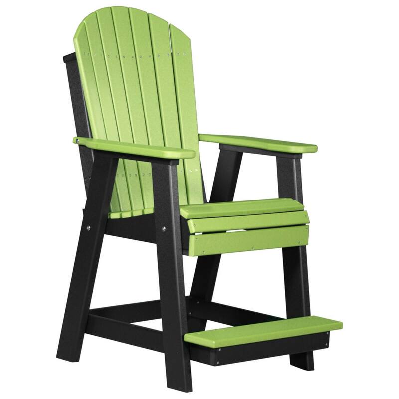 Poly Lumber Adirondack Balcony Chair - Lime Green & Black