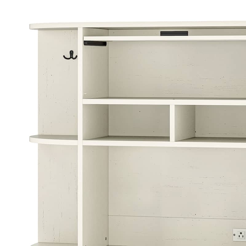 67" Kitchen Pantry Cabinets with Microwave Stand & Charging Station