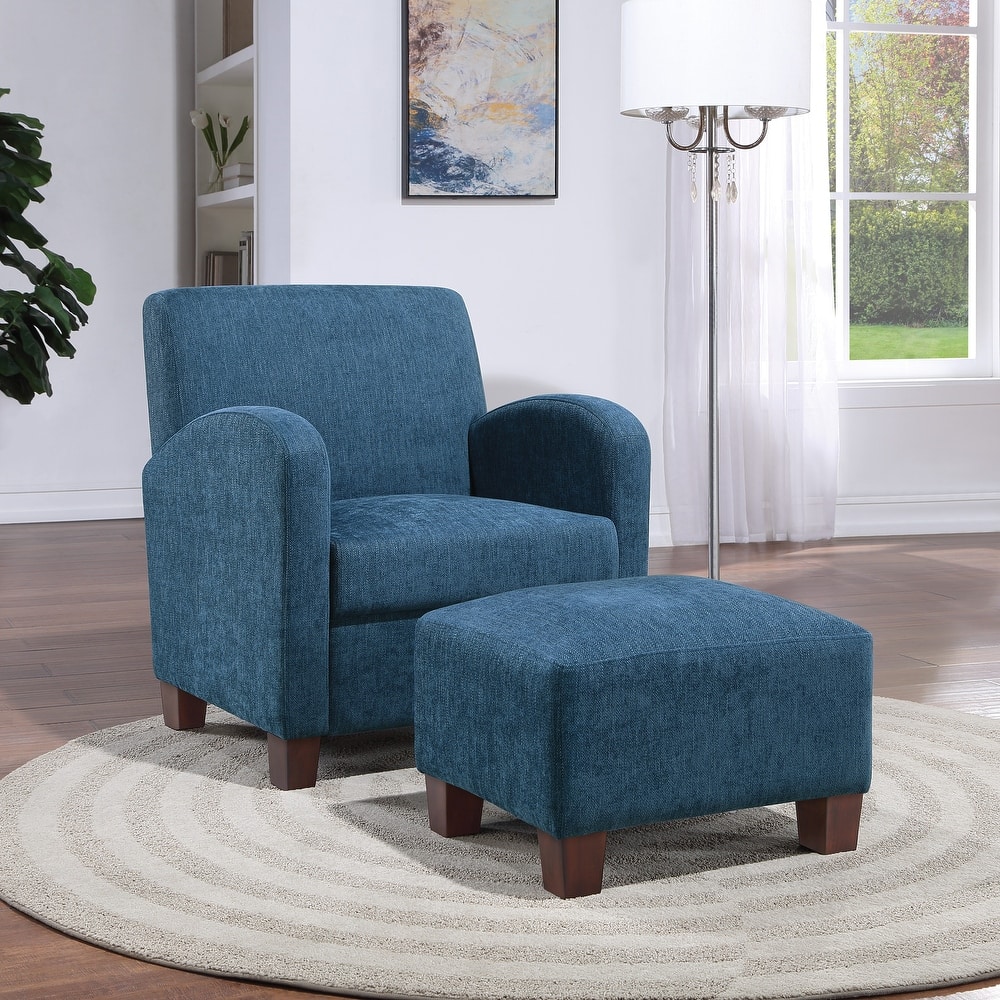Aiden Chair & Ottoman with Espresso Legs