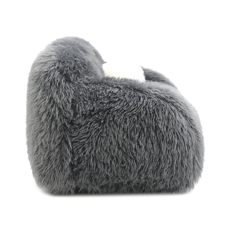 Furniture of America Cynra Modern 2-Piece Faux Fur Sofa Set with Ball Pillows
