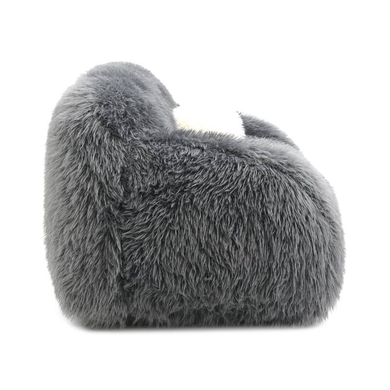 Furniture of America Cynra Modern 66-inch Faux Fur Loveseat with Ball Pillow