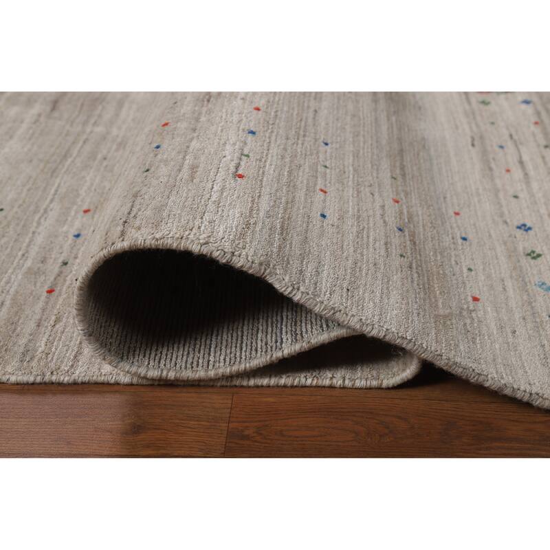 Tribal Gabbeh Indian Area Rug Hand-Knotted Wool Carpet - 8'4" x 9'10"