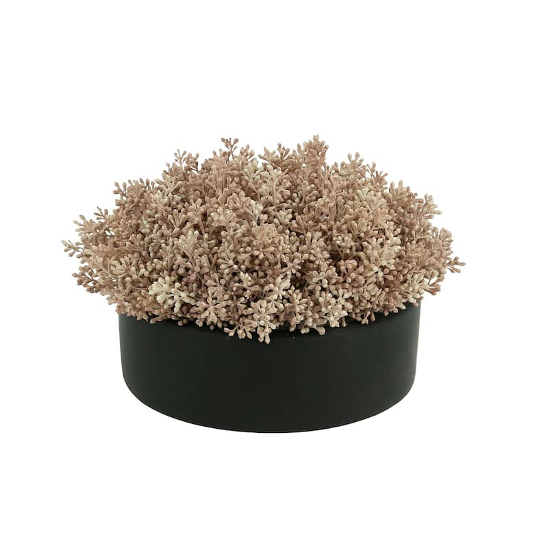 Seeded Eucalyptus Bunch Arranged in a Round Planter - Pink, Black - Bed ...