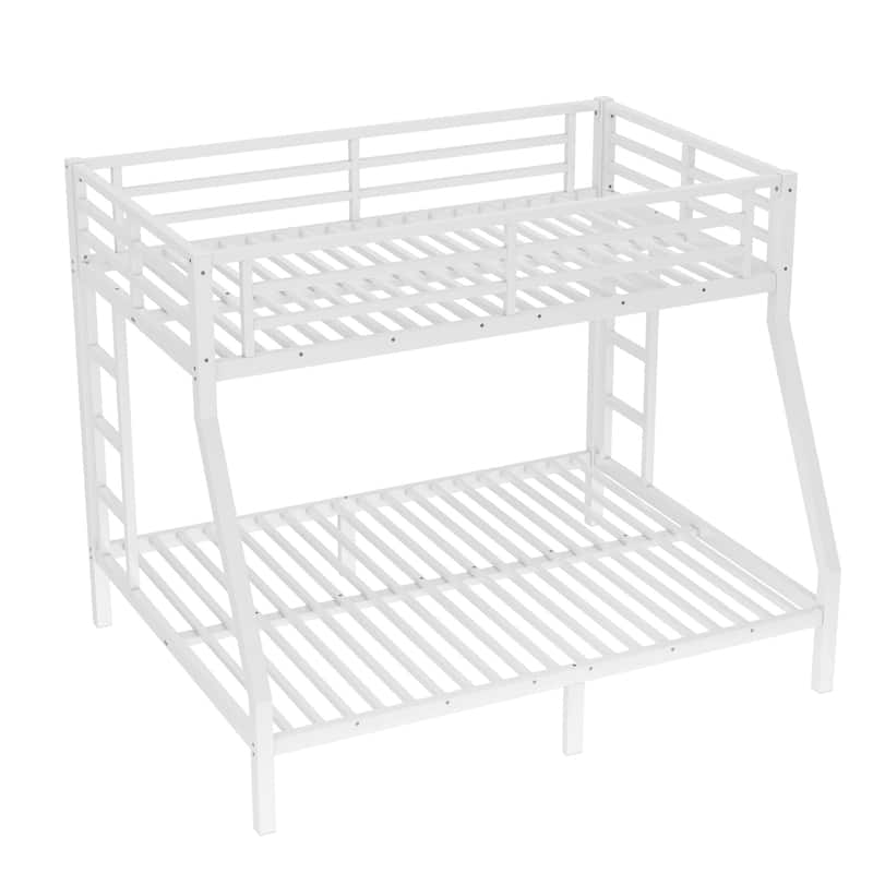 Metal Twin over Full Bunk Bed for Teens and Adults,Space-Saving/Noise Reduced/No Box Spring Needed, White